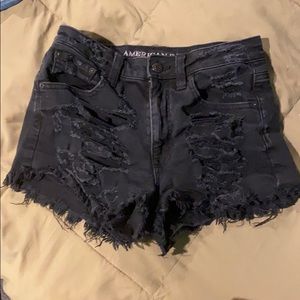 High waisted black shorts